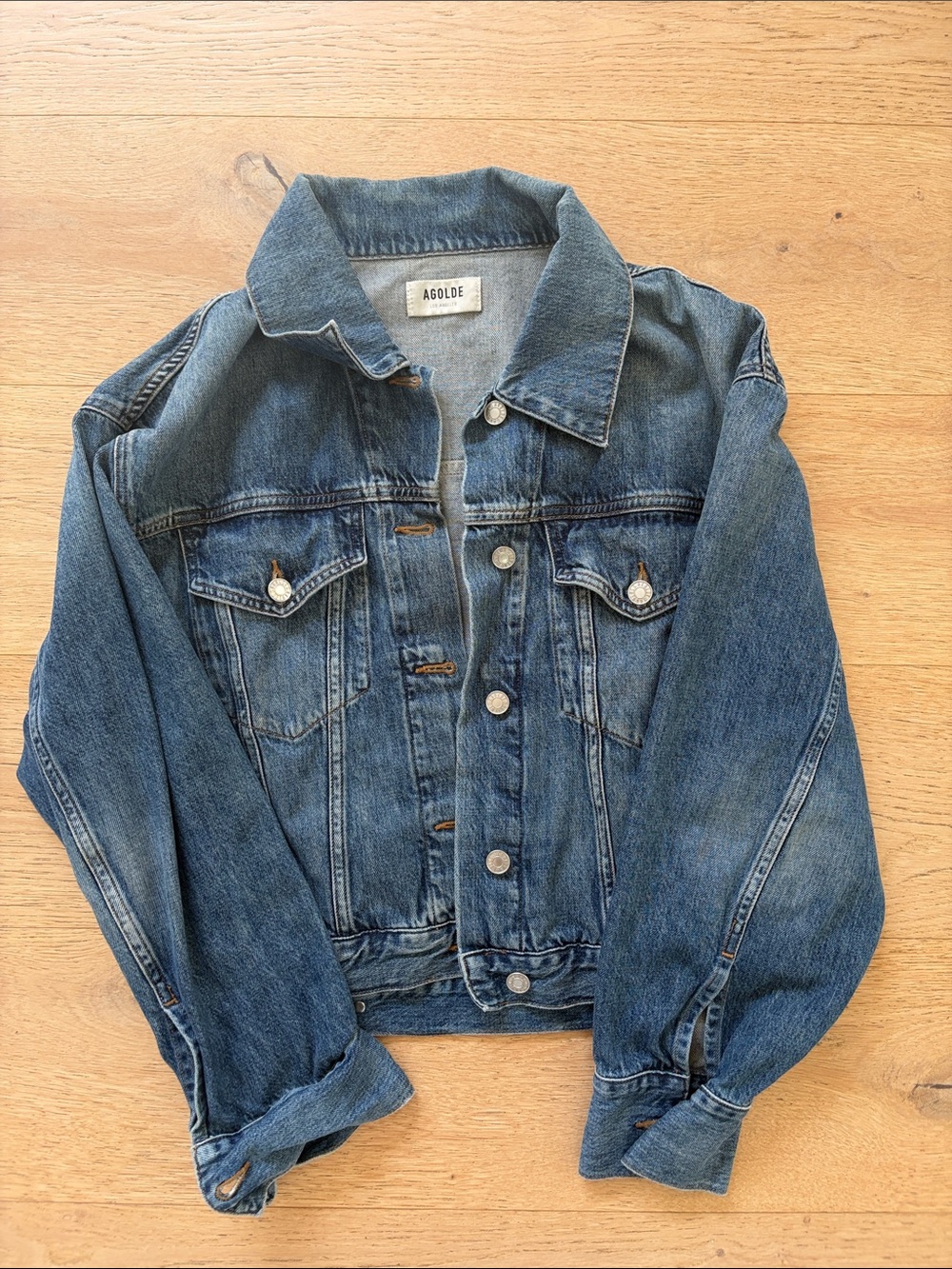 Agolde Martika Vintage-Style Denim Jacket